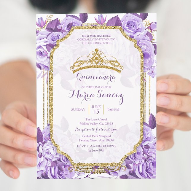 Lilac Rose Mexicain Charra 15 Anos Invitation 2 (Créateur téléchargé)