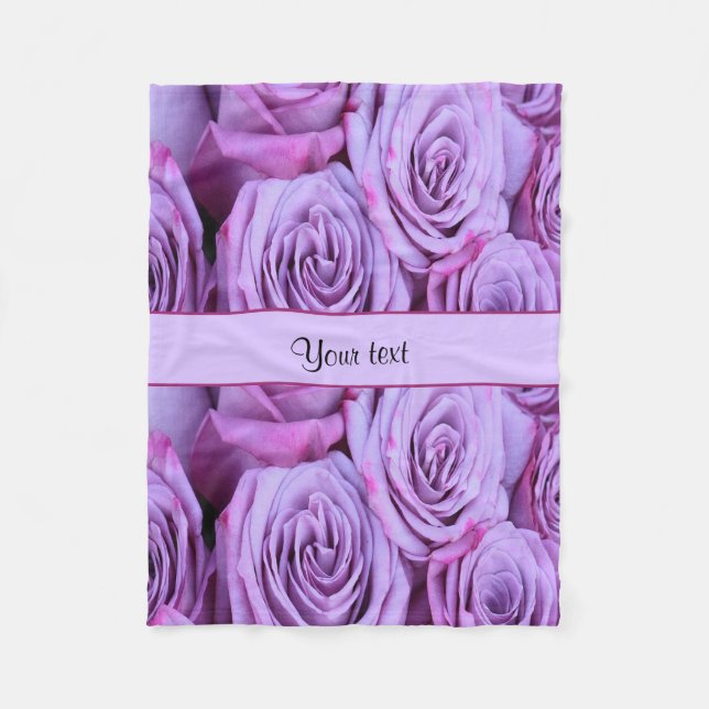 Lilac Roses Fleece Blanket (Front)