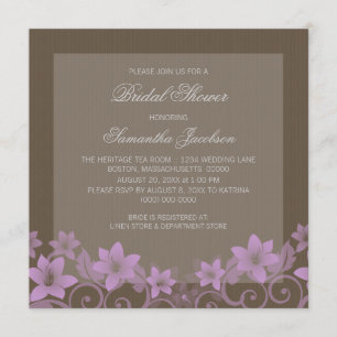 Lilac Rustic Floral Bridal Shower Invite