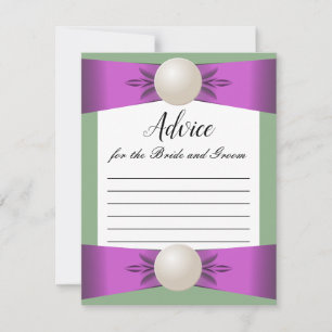 Lilac & Sage Pearl Ribbon Wedding Advice Card