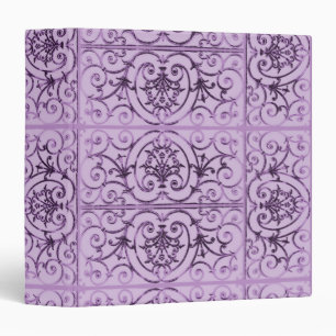Lilac scrollwork pattern binder