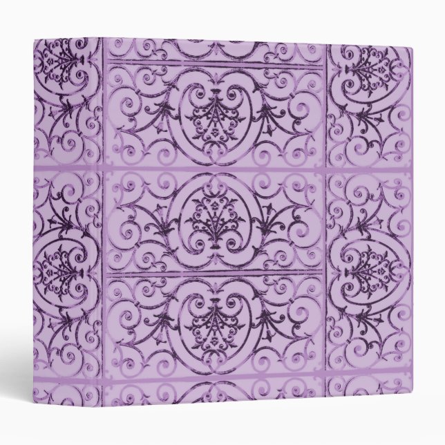 Lilac scrollwork pattern binder (Front/Spine)