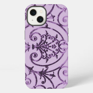 Lilac scrollwork pattern Case-Mate iPhone case