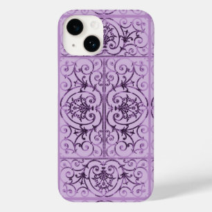 Lilac scrollwork pattern Case-Mate iPhone 14 case