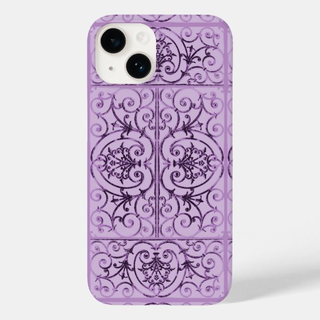 Lilac scrollwork pattern Case-Mate iPhone case (Back)