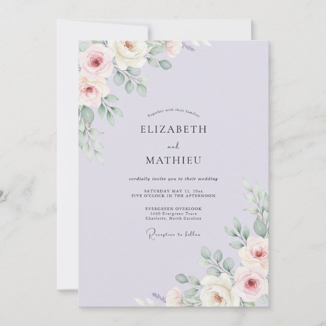 Lilac Serene Romantic Wedding Invitation (Front)