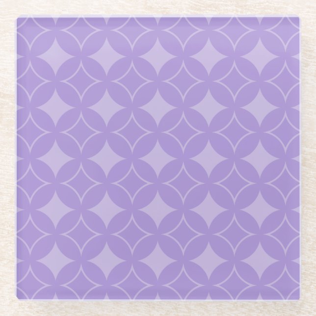 Lilac shippo pattern glass coaster (Front)