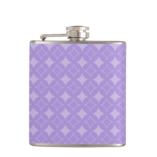 Lilac shippo pattern hip flask (Front)