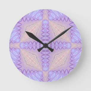 Lilac Silk Abstract Two Christmas Gift Round Clock