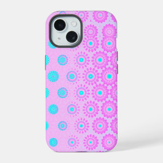 Lilac, Sky Blue and Pink Flowers iPhone 15 Case
