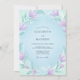 Lilac Sky Peony Wedding Invitation