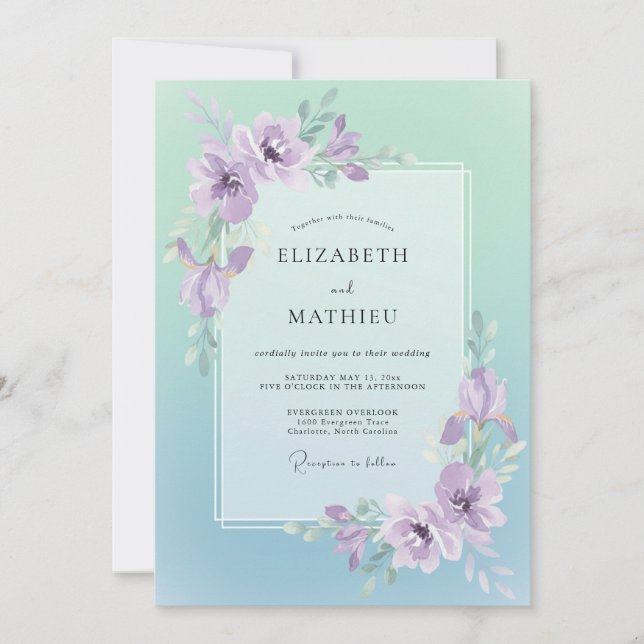 Lilac Soft Bloom Romance Wedding Invitation (Front)