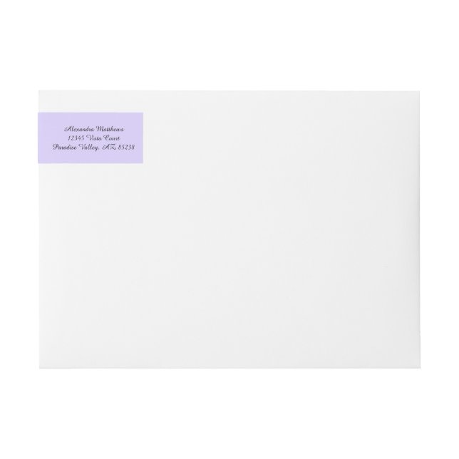 Lilac Solid Colour Wrap Around Label (Front)