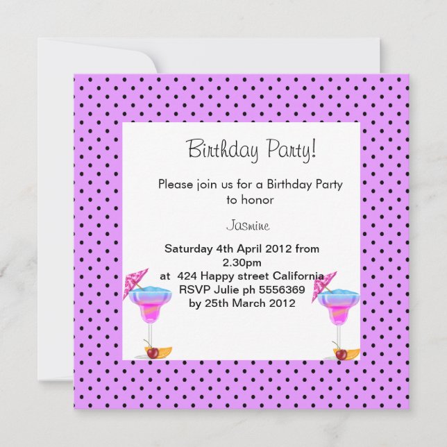 LILAC SPOT ANNIVERSAIRE INVITATION DU PARTI (Devant)