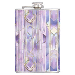 Lilac Stained Glass Elegance Hip Flask