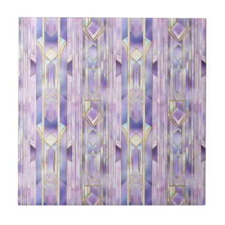Lilac Stained Glass Elegance Tile