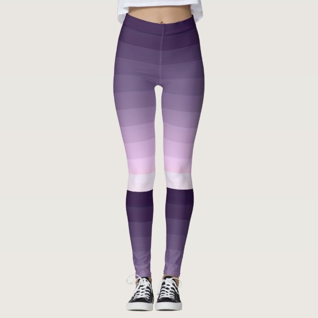 Lilac, striped leggings (Front)