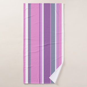 Lilac stripes bath towel