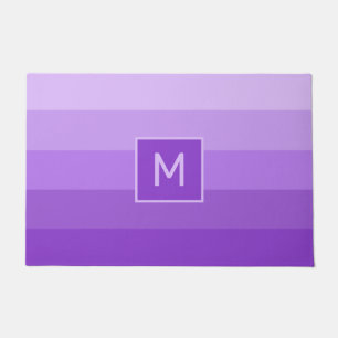 Lilac Stripes custom monogram Doormat