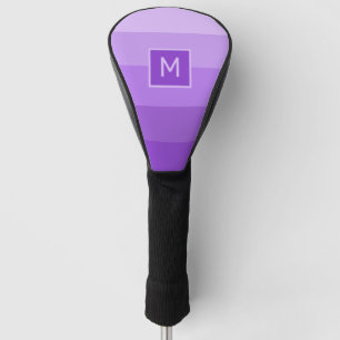 Lilac Stripes custom monogram Golf Head Cover