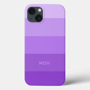 Lilac Stripes custom monogram phone cases