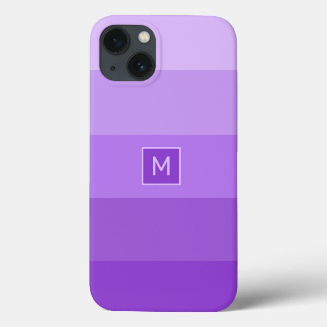 Lilac Stripes custom monogram phone cases (Back)