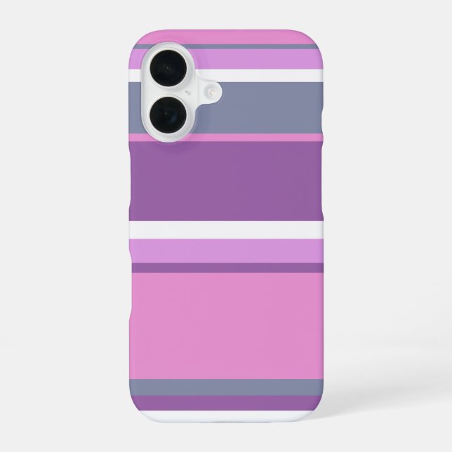 Lilac stripes  iPhone 16 case (Back)