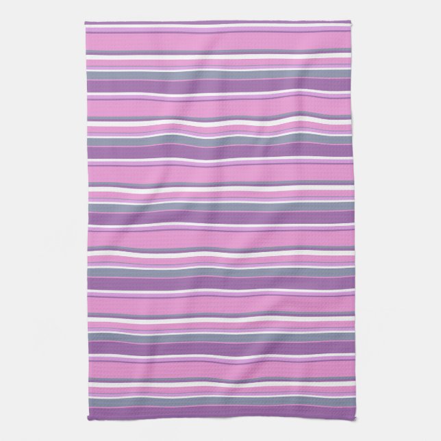 Lilac stripes kitchen towel (Vertical)