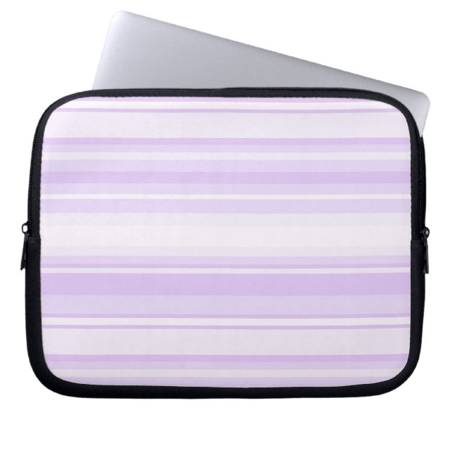 Lilac stripes laptop sleeve (Front)