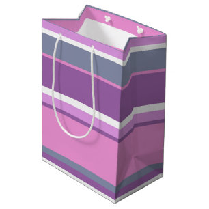 Lilac stripes medium gift bag
