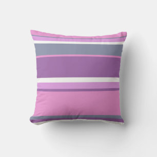 Lilac stripes throw pillow