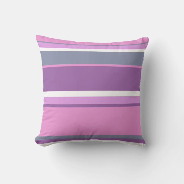 Lilac stripes throw pillow (Front)