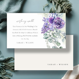 Lilac Succulent Botanical Wedding Wishing Well Enclosure Card