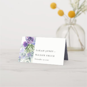 Lilac Succulent Eucalyptus Botanical Frame Wedding Place Card