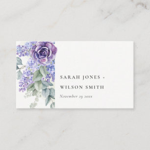 Lilac Succulent Eucalyptus Foliage Wedding Website Enclosure Card