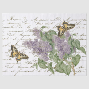 Lilac Swallowtail Butterfly French Script Craft Tissue Paper