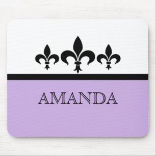 Lilac Swanky Fleur De Lis Mousepad