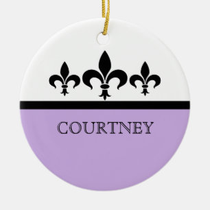 Lilac Swanky Fleur De Lis Ornament