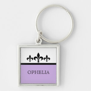 Lilac Swanky Fleur De Lis Premium Keychain