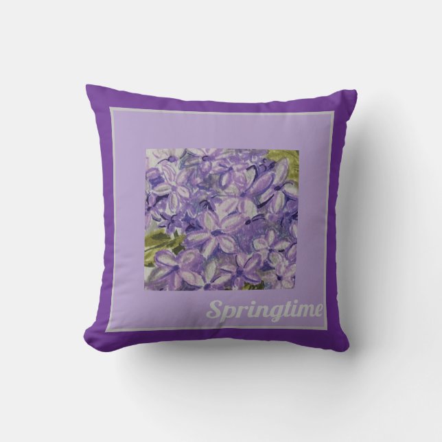 Lilac Throw Pillow (Front)