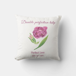 Lilac tulip double perfection perfect love throw pillow