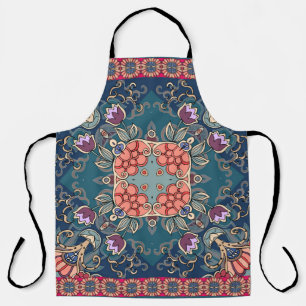 Lilac tulip flowers, ornamental floral frame. apron