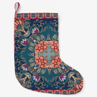 Lilac tulip flowers, ornamental floral frame. small christmas stocking