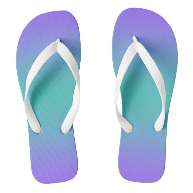 Lilac Turquoise Ombre Flip Flops (Footbed)