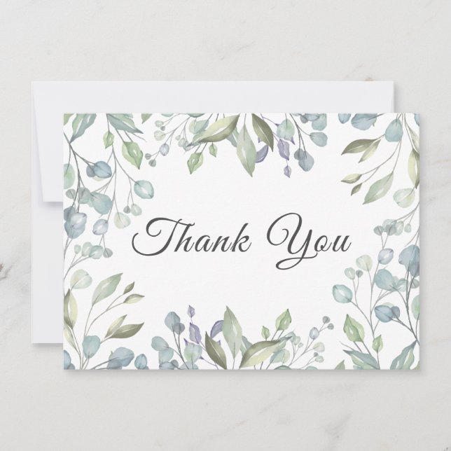 Lilac Verdure Floral Mariage Carte de remerciement (Devant)
