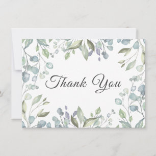 Lilac Verdure Floral Mariage Carte de remerciement