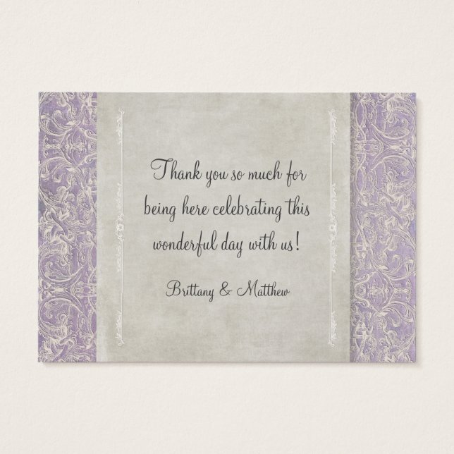 Lilac Vintage French Regency Lace Etched Wedding (Back)