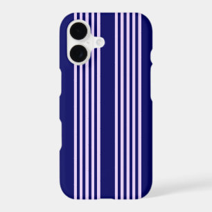 Lilac violet et bleu marine cinq bandes motif