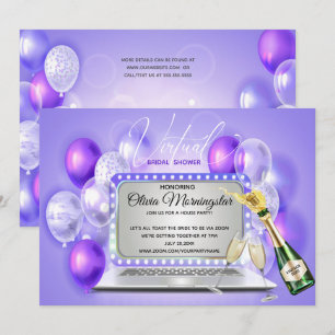 Lilac Virtual Bridal Shower Celebration Laptop Invitation
