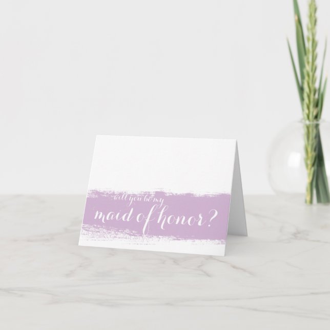 Lilac Watercolor | Be my Maid of Honour Card (Front)